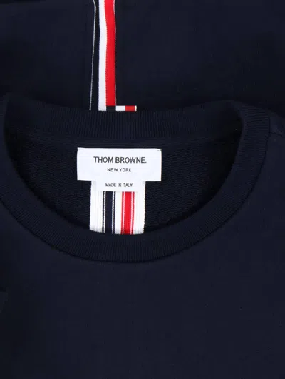 Thom Browne Logo Ribbon Sweatshirt In Blue