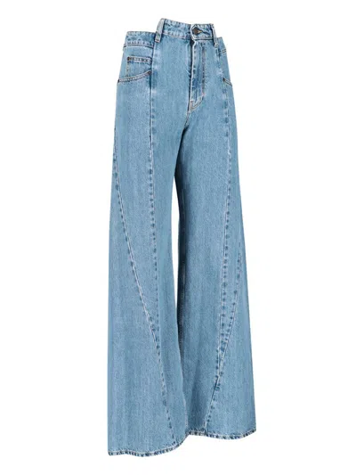 Maison Margiela High-waisted Cut-out Jeans With Wide Leg Silhouette