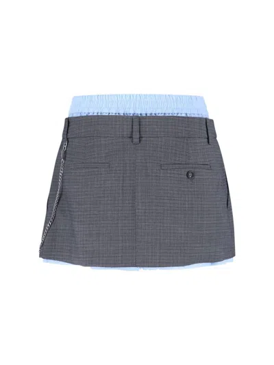 Alexander Wang Logo Wool Blend Mini Skirt