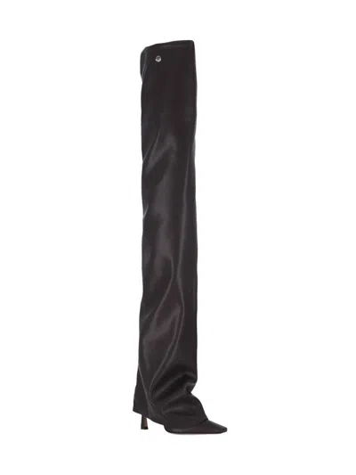 Attico Knee-high Boots With Pointed Toe And Stiletto Heel