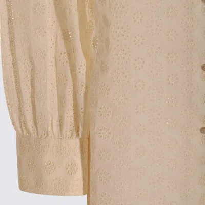 Valentino Embroidered Bow Stand Collar Long Sleeve Top