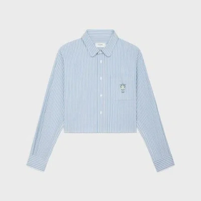Celine Chemise Cropped Broderie Fleur