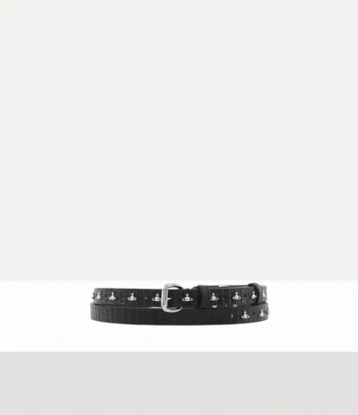 Vivienne Westwood Mini Alex Charm Belt Mini Croc-embossed Black One Size Women