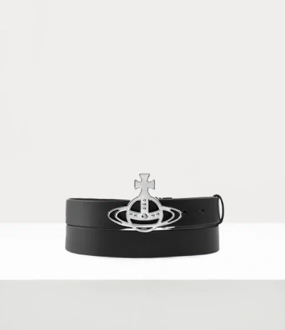 Vivienne Westwood Line Orb Buckle Belt Toledo Leather Black One Size Unisex