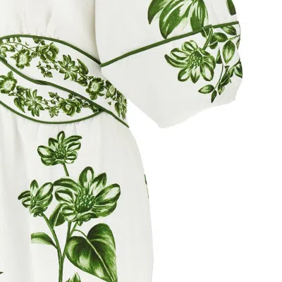 Farm Rio Floral-print Linen-blend Midi Dress