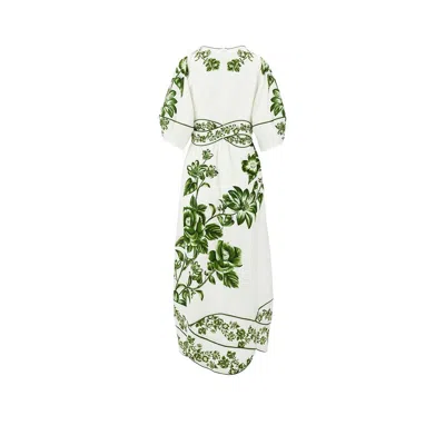 Farm Rio Floral-print Linen-blend Midi Dress