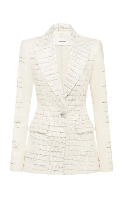 Alex Perry Embossed Leather Single-breasted Blazer