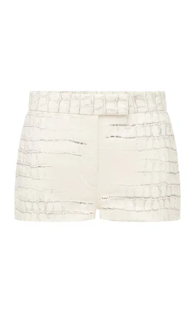 Alex Perry Embossed Leather Shorts