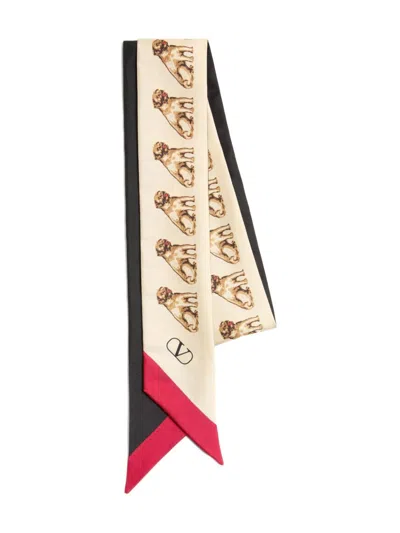 Valentino Petit Charles Silk Bandeau Scarf In Neutral