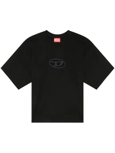 Diesel "t-buxt-crop-od" T-shirt In Black