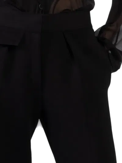 Brandon Maxwell Pleated Pocket Trousers In Black
