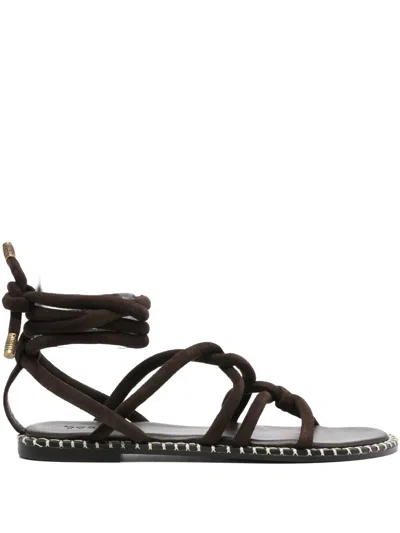 Ba&sh Cuba Leather Lace-up Sandals