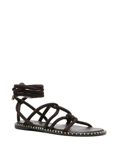 Ba&sh Cuba Leather Lace-up Sandals
