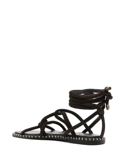 Ba&sh Cuba Leather Lace-up Sandals