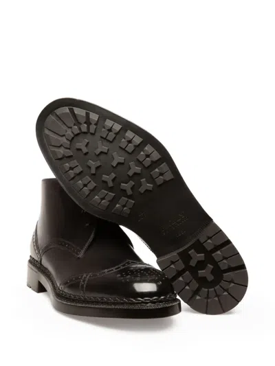 Bally Oktavio Leather Brogue Boots In Black
