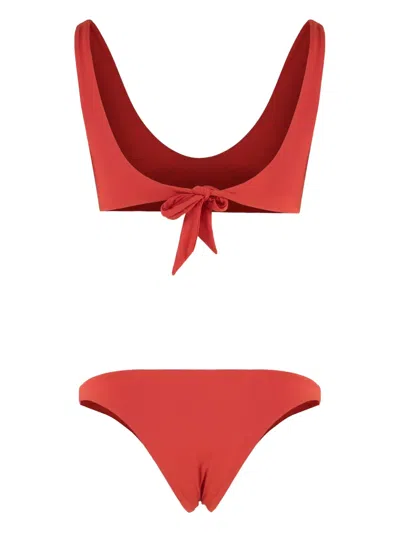 Lido Ottantauno Tie-back Bandeau Bikini In Red