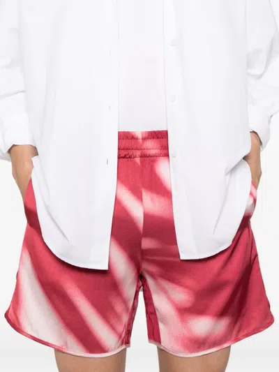 Blue Sky Inn Shadow-print Shorts In Red