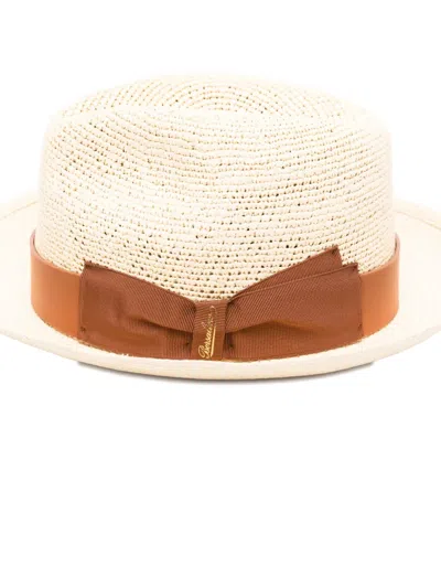 Borsalino Hut Leather-band Straw Hat In Neutral