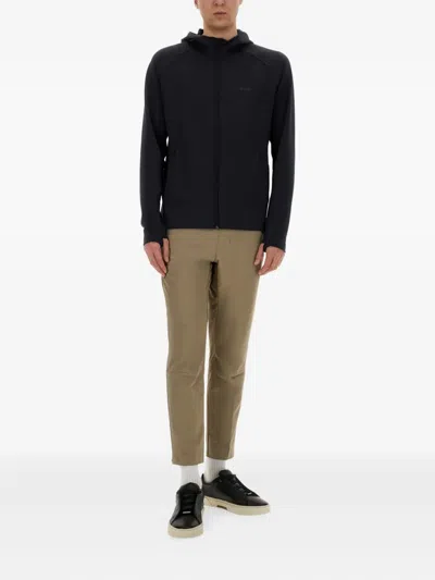 Hugo Boss Active Stretch Zip-up Hoodie In Black
