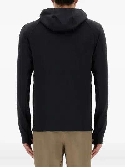 Hugo Boss Active Stretch Zip-up Hoodie In Black