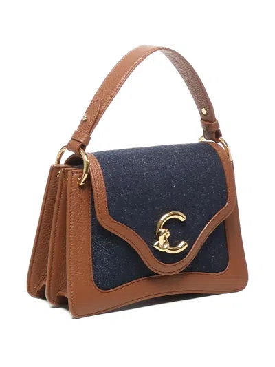 Coccinelle C-me Denim-panel Leather Tote Bag