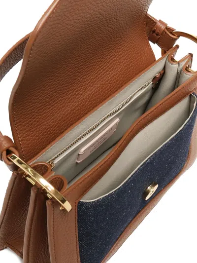 Coccinelle C-me Denim-panel Leather Tote Bag