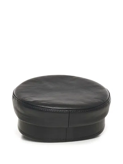 Ruslan Baginskiy Leather Cross-detail Hat In Black