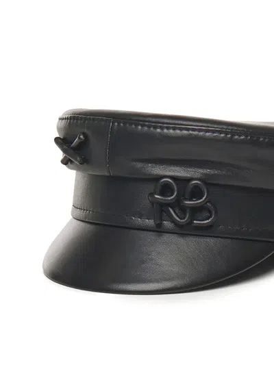 Ruslan Baginskiy Leather Cross-detail Hat In Black