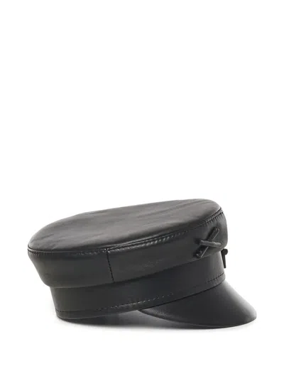 Ruslan Baginskiy Leather Cross-detail Hat In Black