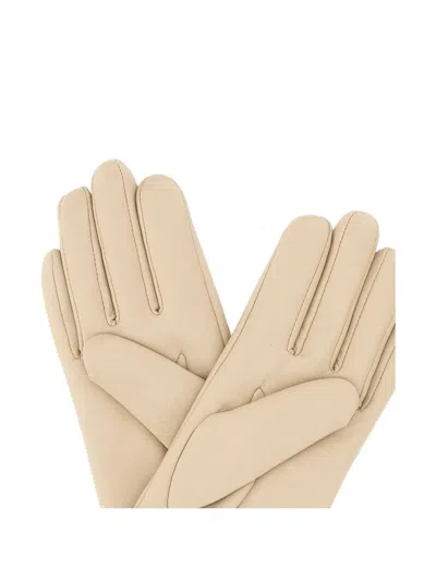 Gianni Chiarini Leather Gloves In Neutral