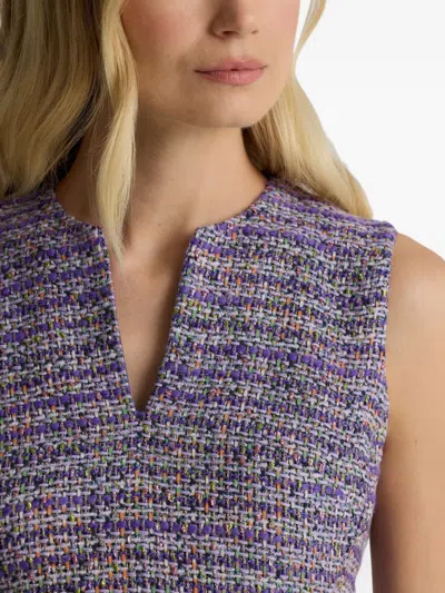 St John Lurex Tweed Dress In Purple