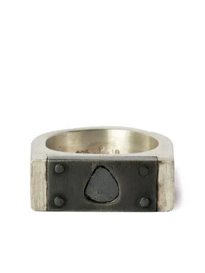 Parts Of Four Oxidised Silver Ring In Metallic