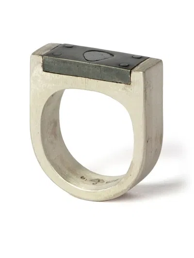 Parts Of Four Oxidised Silver Ring In Metallic