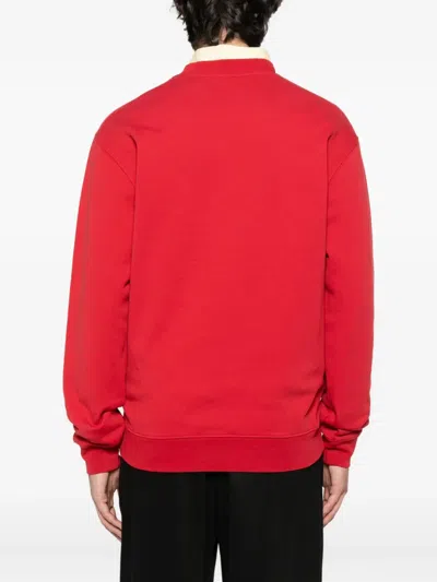 Jacquemus Men Le Hoodie Grosgrain Hooded Sweatshirt In Red