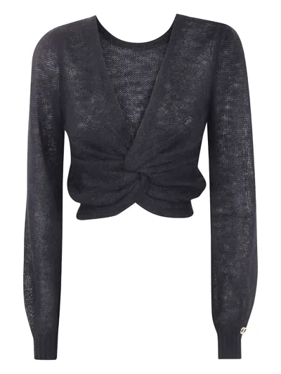 Twinset Twin-set Long Sleeve Sweater In Gray