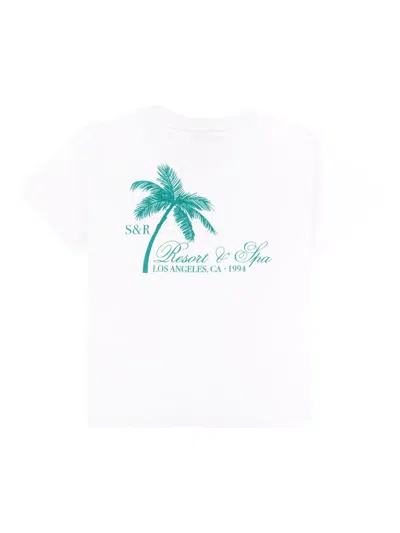 Sporty And Rich Palm-tree Print T-shirt In White