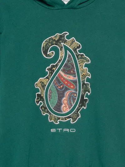 Etro Paisley-motif Hooded Sweatshirt In Green