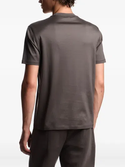 Emporio Armani Eagle-logo Crew-neck T-shirt In Brown