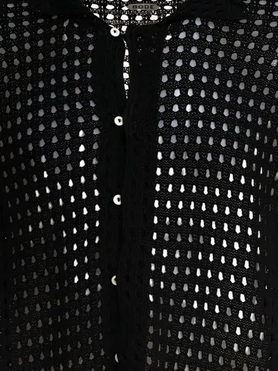 Bode Crochet-trimmed Buttoned Shirt In Black