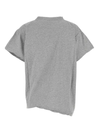 Balenciaga Ceo Asymmetrical Crewneck T-shirt In Gray