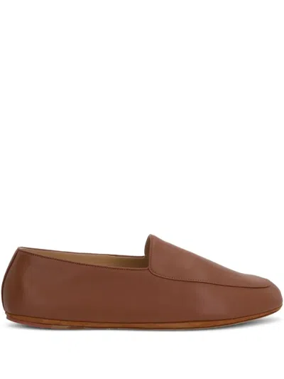 Loro Piana Lambskin Leather Loafers