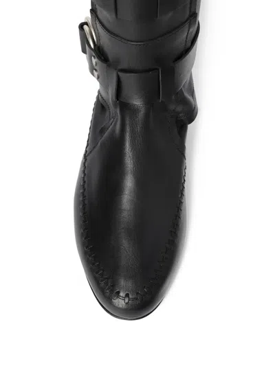 Ann Demeulemeester Siver Biker Boots In Black