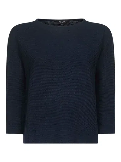 Weekend Max Mara Boat-neck Sweater In Blue