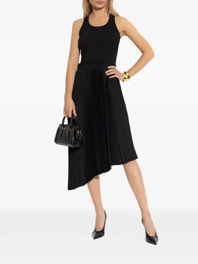 Alexander Mcqueen Ribbed-knit Cotton Midi Dress In Black
