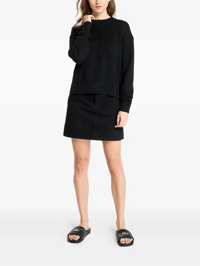 Calvin Klein Logo Intarsia-knit Jumper In Black
