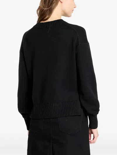 Calvin Klein Logo Intarsia-knit Jumper In Black
