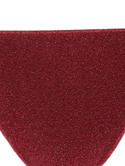 Oseree Lurex Triangle Bikini In Burgundy