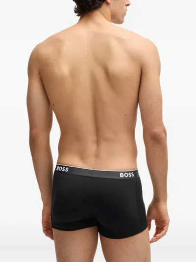 Hugo Boss Logo-waistband Briefs (pack Of Three) In Black