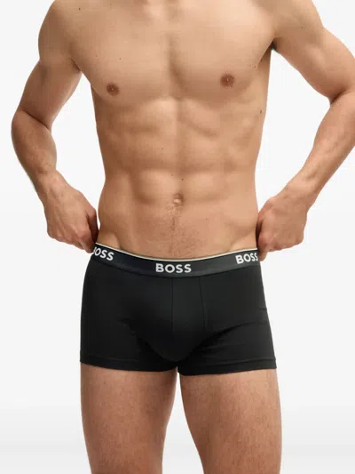 Hugo Boss Logo-waistband Briefs (pack Of Three) In Black