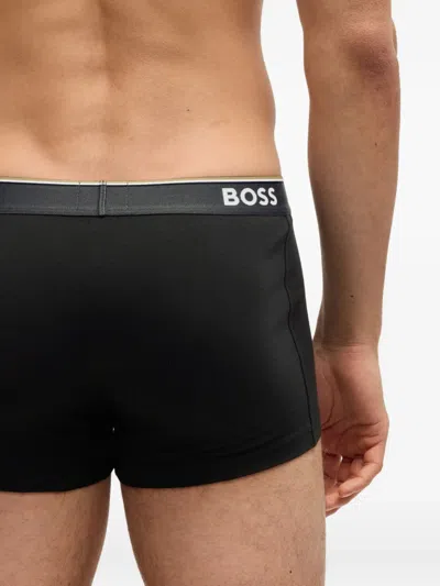 Hugo Boss Logo-waistband Briefs (pack Of Three) In Black